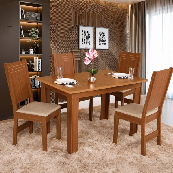 CJ MESA 4C SAO CARLOS MARIAH RETANGULAR 120X80 BEGE / NATURALLE CJ MESA 4C SAO CARLOS MARIAH RETANGULAR 120X80 BEGE / NATURALLE